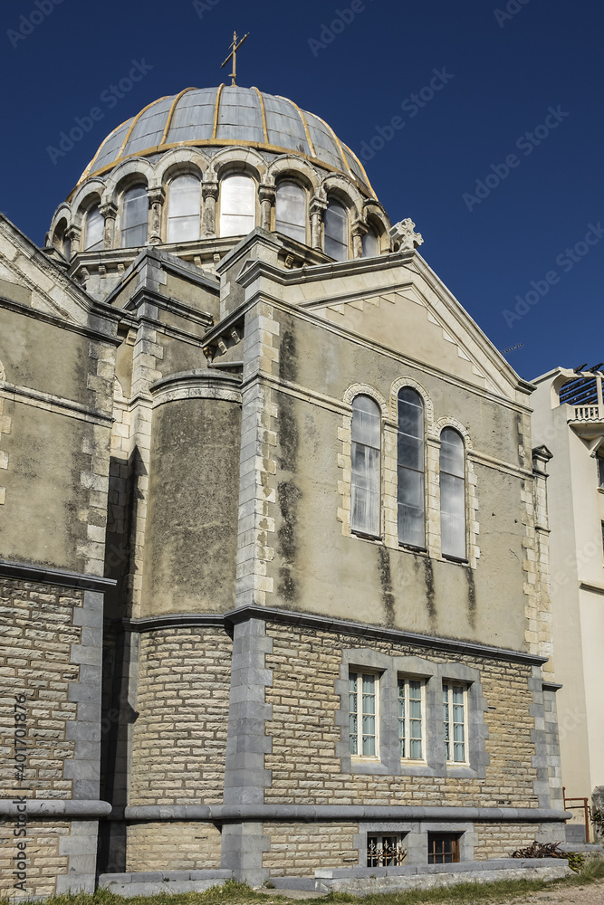 Fototapeta premium Russian orthodox church of Alexander Nevsky. Orthodox Church built in 1892, in a Byzantine style. Biarritz, Department of Pyrenees-Atlantiques, Nouvelle-Aquitaine region, France.