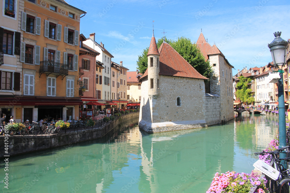 The beautiful old town of Annecy, the Venice of the Alps in France