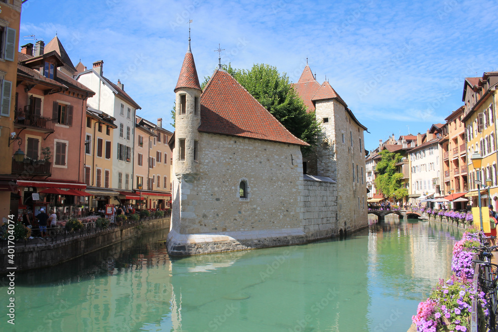 The beautiful city of Annecy, the Venice of the Alps in France
