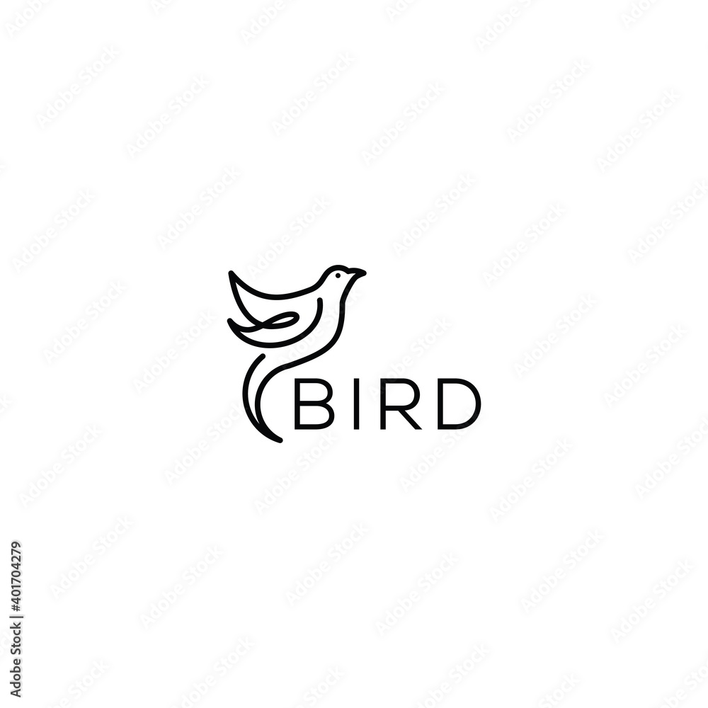 Fototapeta premium bird logo vector icon template, line art line