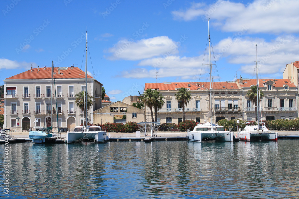 in Sete, a seaside resort and singular island in the Mediterranean sea, it is named the Venice of Languedoc Rousillon, France
