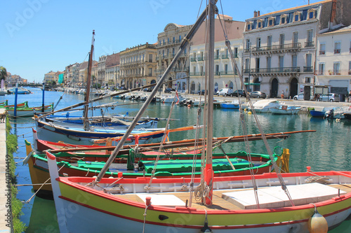 in Sete, a seaside resort and singular island in the Mediterranean sea, it is named the Venice of Languedoc Rousillon, France
