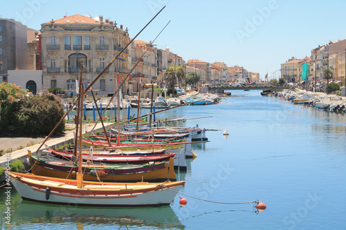 in Sete, a seaside resort and singular island in the Mediterranean sea, it is named the Venice of Languedoc Rousillon, France
