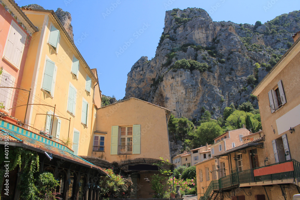 Moustiers Sainte Marie, one of the most beautiful village of France in Verdon natural regional park

