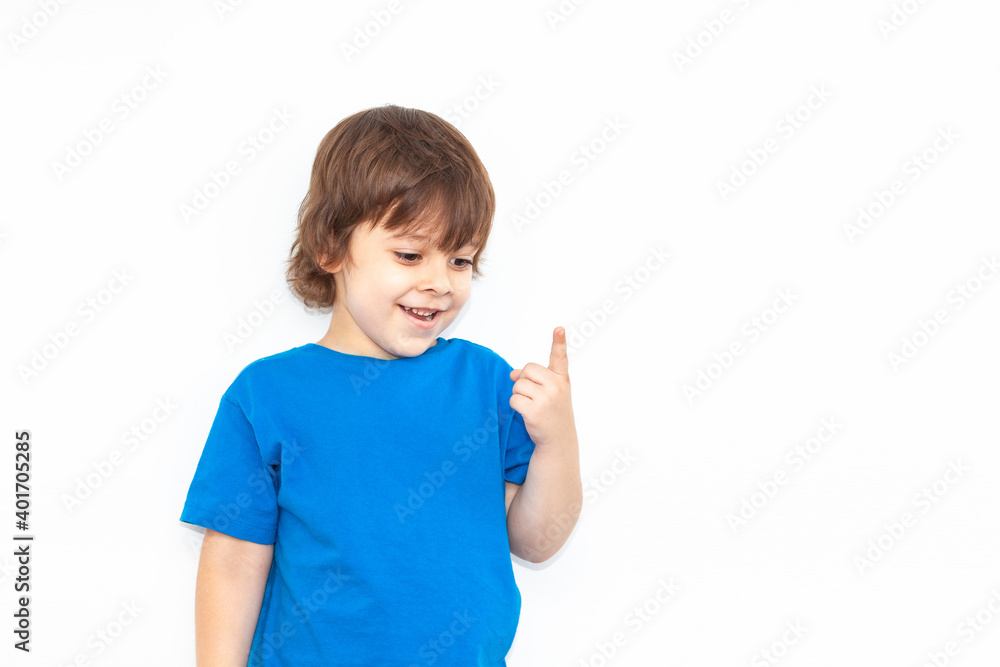 portrait of an emotional boy on a light background portrait of an emotional boy on a light background