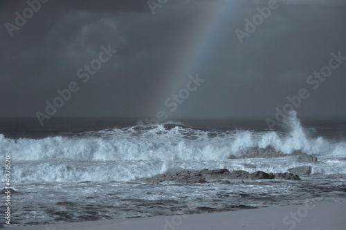 Stormy seascape with rainbow © Zacarias da Mata