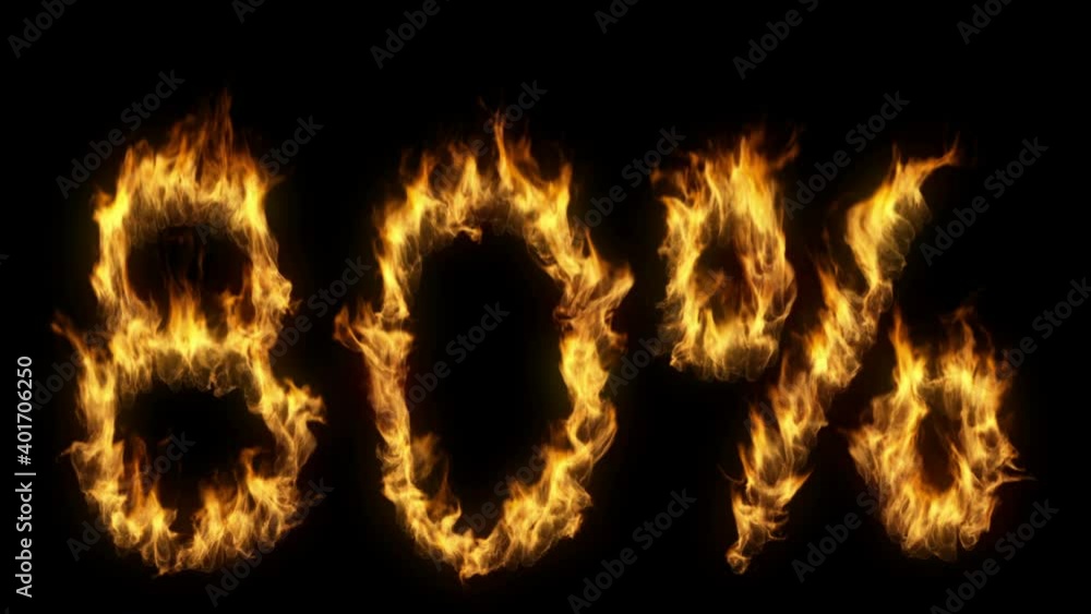 3D animation of percent text discount sale on fire with alpha layer 3D animation of percent text discount sale on fire with alpha layer