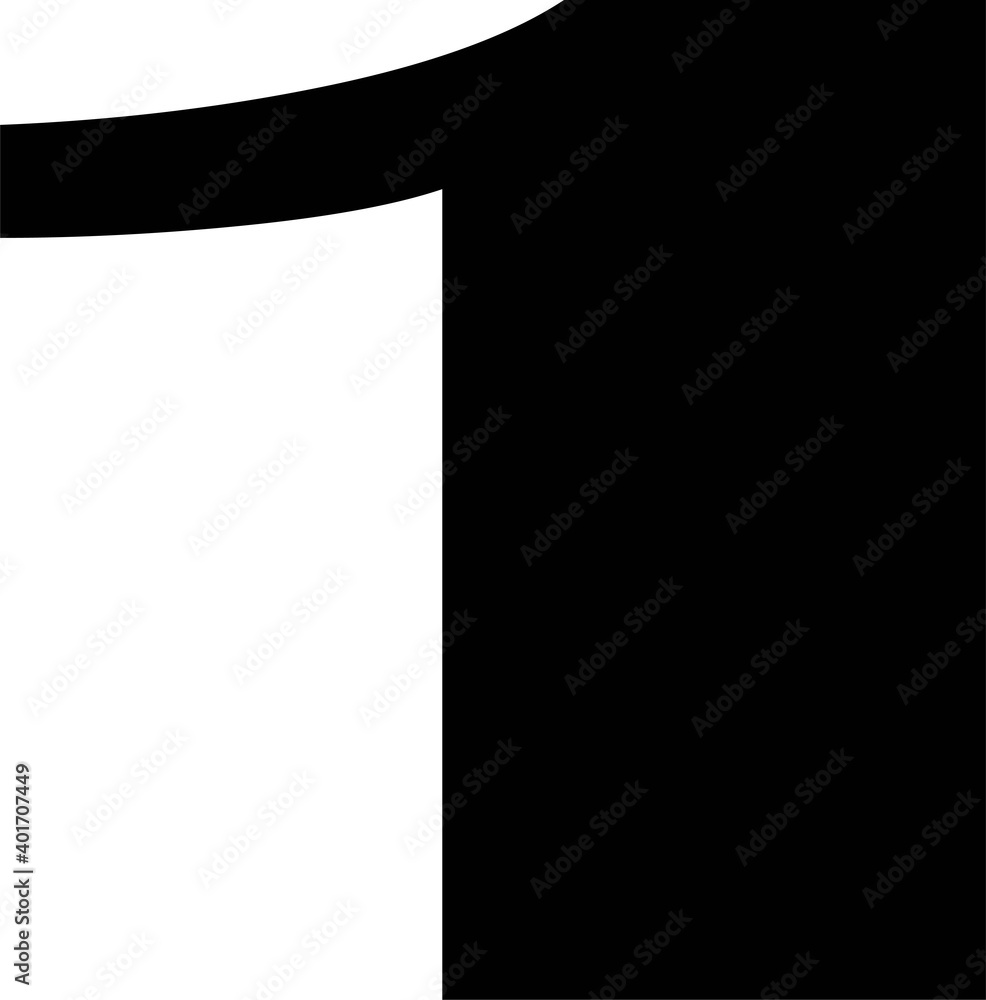 number 1 one black color isolated on white background