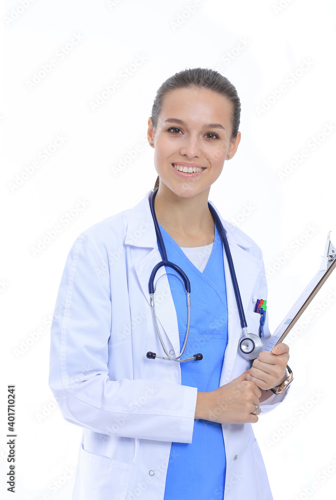Female doctor with clipboard. Woman doctor Female doctor with clipboard. Woman doctor