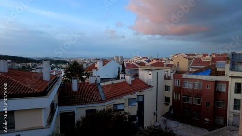 Lisbon Sunset Campolide classic houses portugal photo