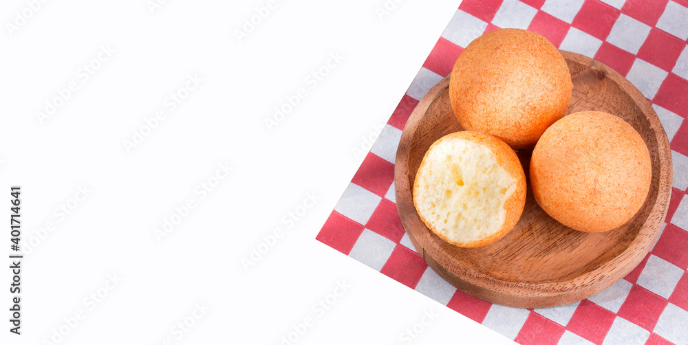 Buñuelos Colombian traditional food - White background Buñuelos Colombian traditional food - White background