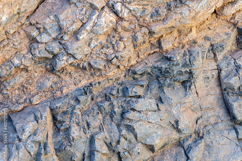 Rough rock surface of the Titus Canyon Wall in Death Valley National Park, California, USA