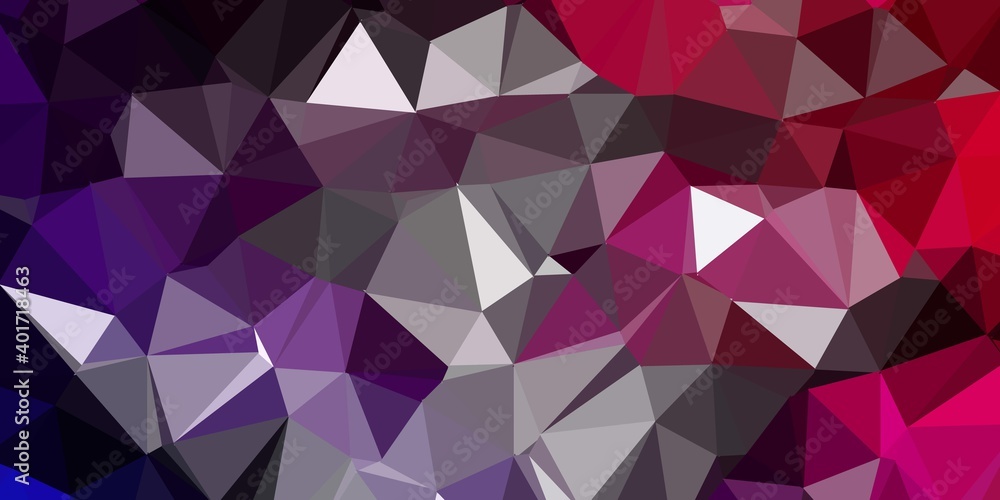 Obraz premium Dark purple, pink vector triangle mosaic backdrop.