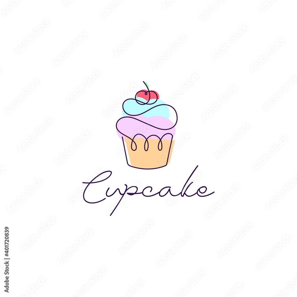 cupcake sweet dessert logo vector illustration cupcake sweet dessert logo vector illustration