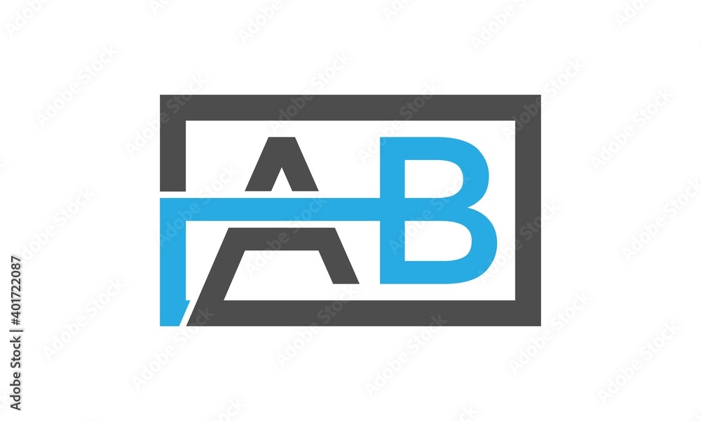 Simple AB letter logo design with white background. Simple AB letter logo design with white background.