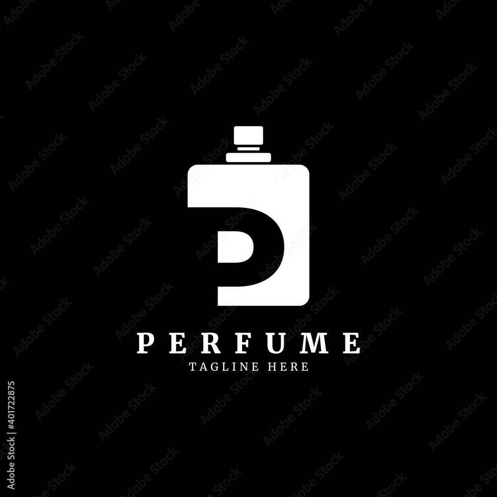 Intial P letter with perfume abstract Logo . Luxury perfume P logo design concept Intial P letter with perfume abstract Logo . Luxury perfume P logo design concept