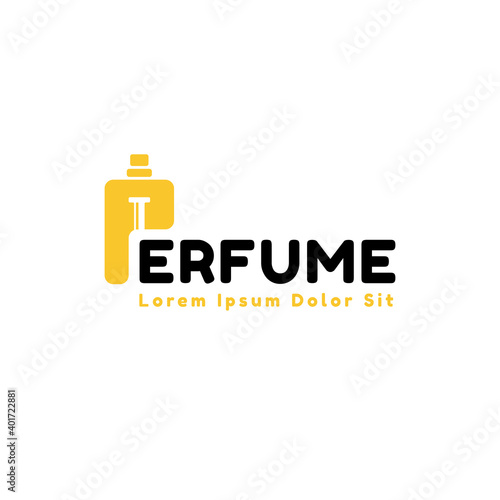 Intial P letter with perfume abstract Logo . Luxury perfume P logo design concept