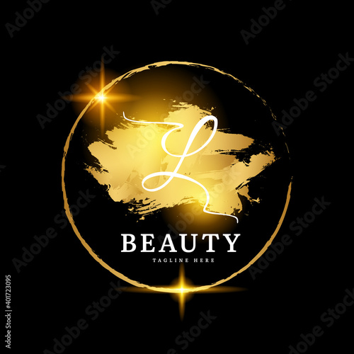 Beauty badge, fashion logo background template. An elegant logo for beauty, fashion and hairstyle related business