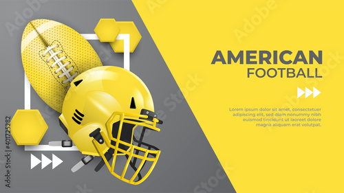 Yellow and Gray American Football Banner Template