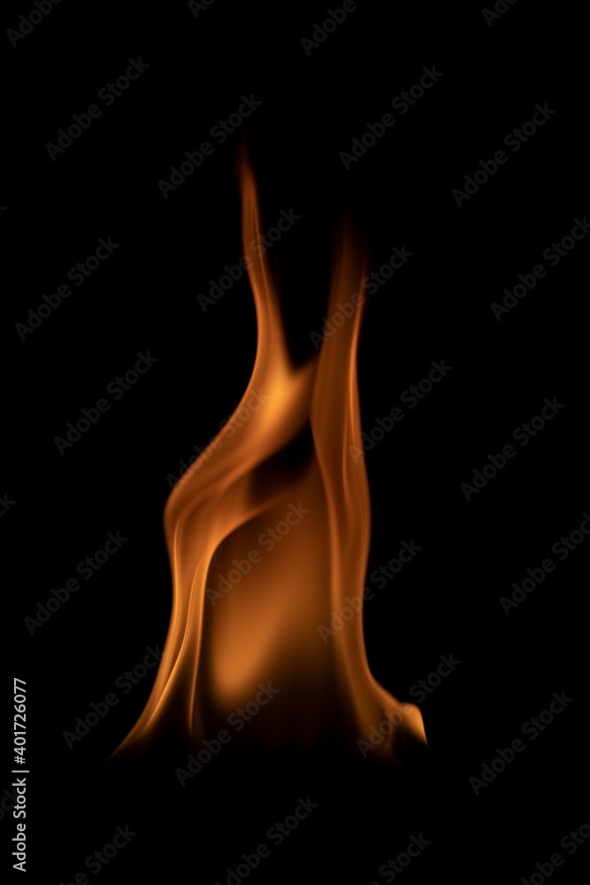 Fire flames on black background. Fire flames on black background.