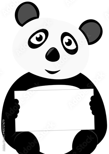 Panda Bär mit Schild