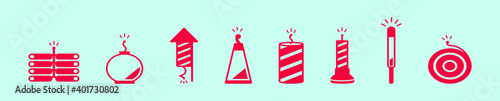 set of diwali cartoon icon design template with various models. vector illustration isolated on blue background