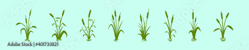 set of cattail cartoon icon design template with various models. vector illustration isolated on blue background