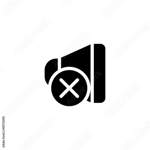 No sound icon in glyph style isolated on white background. EPS 10
