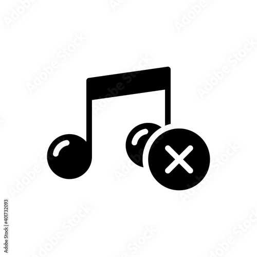 No sound icon in glyph style isolated on white background. EPS 10