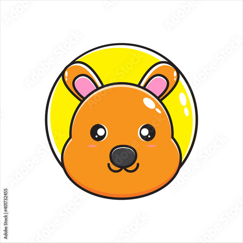 cute kangaroo head mascot illustration