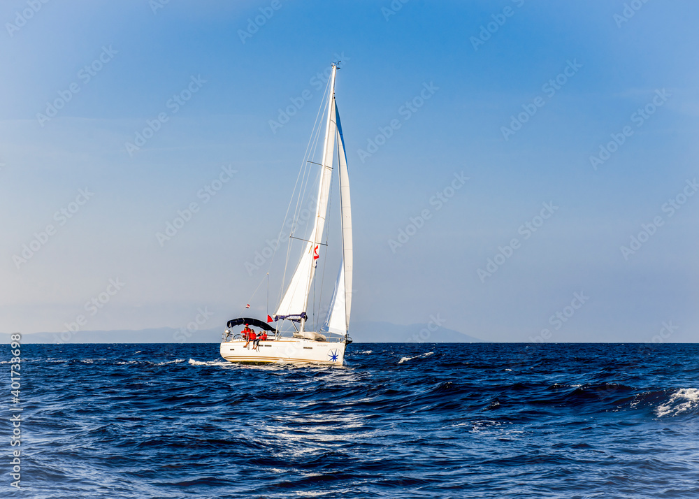 Yacht in the Adriatic sea off the coast of Croatia