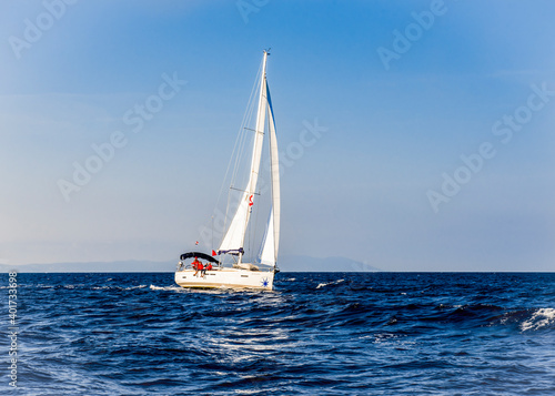Yacht in the Adriatic sea off the coast of Croatia