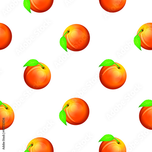 Seamless Pattern Abstract Elements Orange Apricot Food Vector Design Style Background Illustration