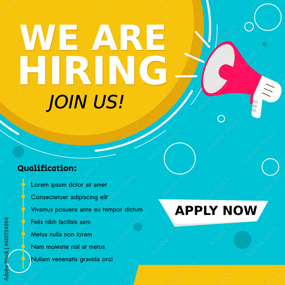 Announcement Job Recruitment Design For Companies Square Social Media 