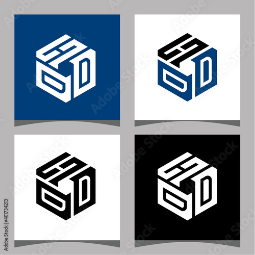 Creative initial letter HDD logo design concept