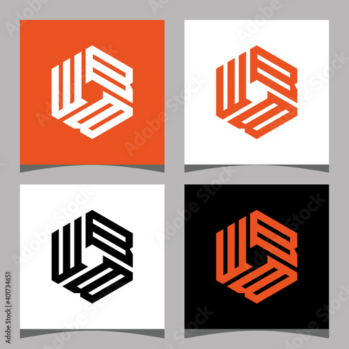 Creative initial letter WBB logo design concept