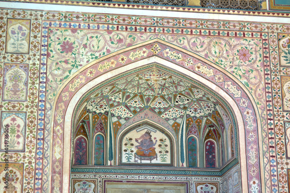 India, amber Fort, Palace, arch, mosaic