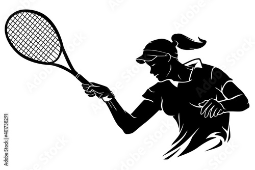 Female Lawn Tennis Player, Swing Racket