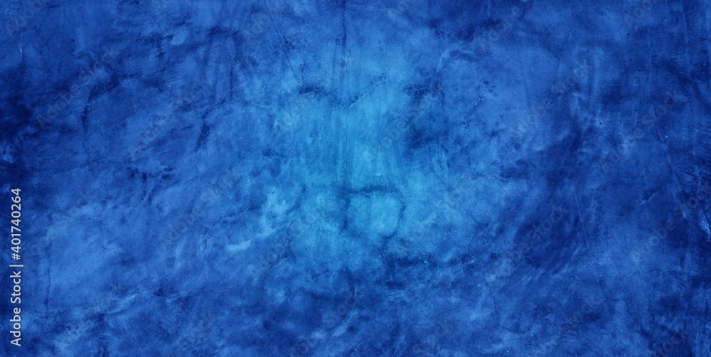 Blue plaster or gypsum cement wall grunge texture background.