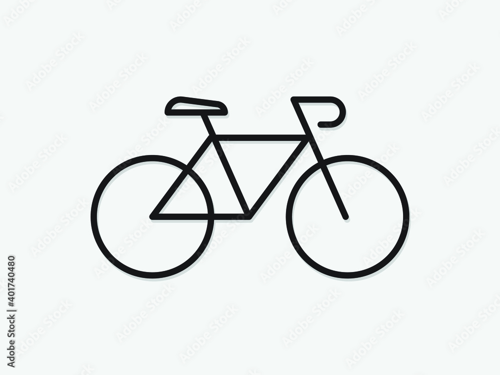 Simple bicycle icon isolated on white background. Outline style of bicycle icon vector Simple bicycle icon isolated on white background. Outline style of bicycle icon vector