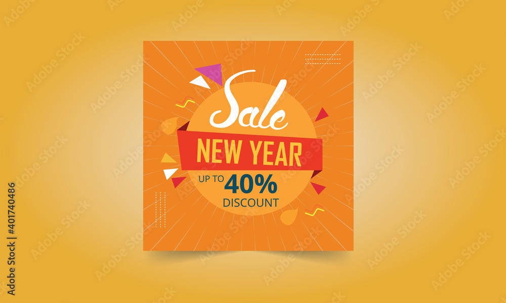 Happy New Year Vector illustration with gold lettering for poster, invitation card, flyer, banner.