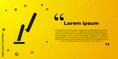 Black Windscreen wiper icon isolated on yellow background. Vector Illustration.