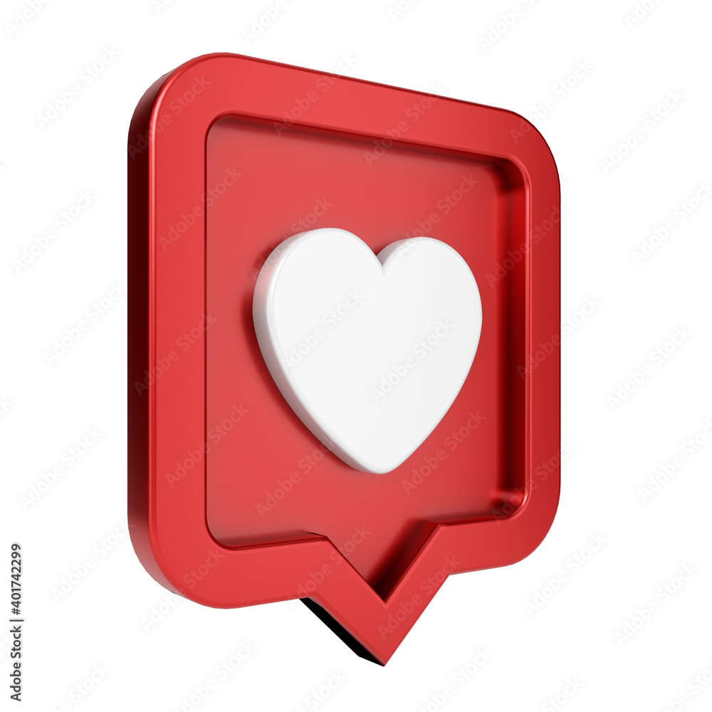 Set Like heart icon on a red pin isolated on white background. 3D render. Set Like heart icon on a red pin isolated on white background. 3D render.