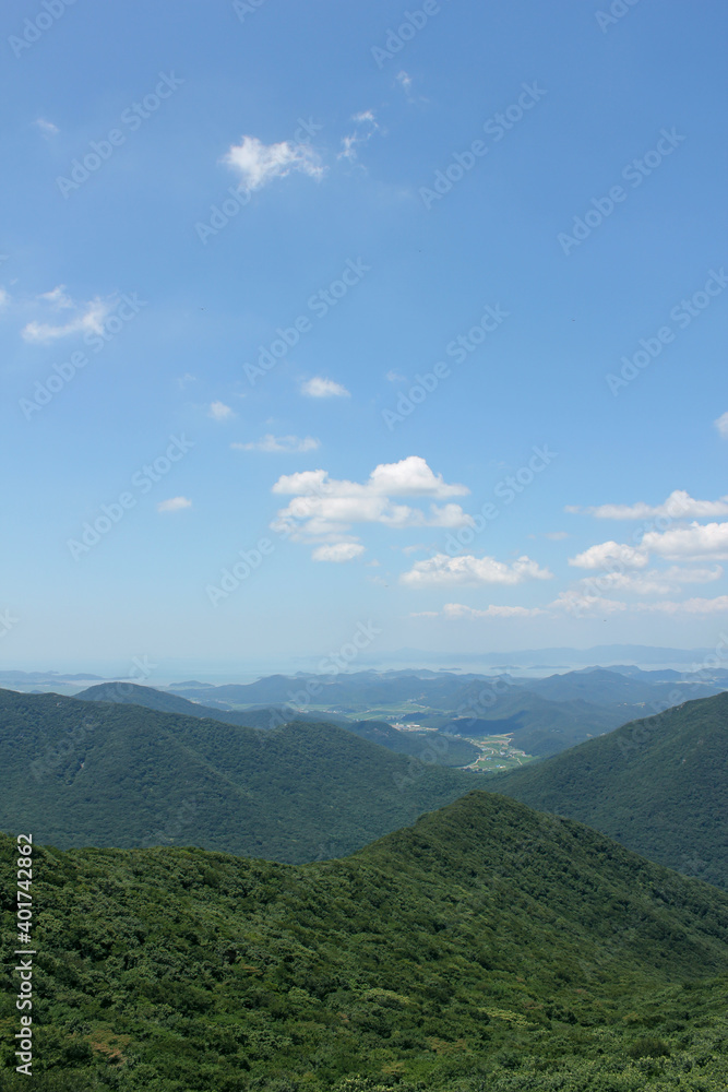 mountains and the beautiful blue sky