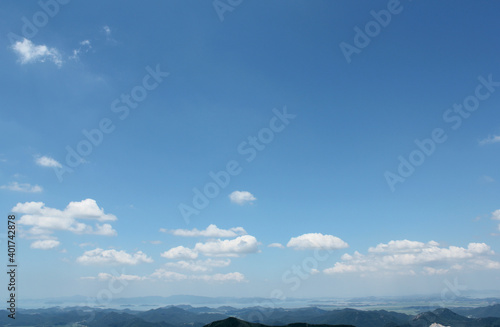 mountains and the beautiful blue sky