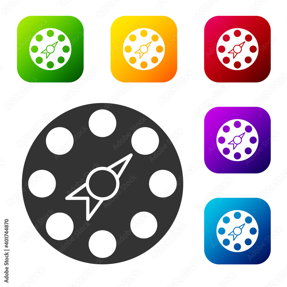 Black Twister classic party game icon isolated on white background. Set icons in color square buttons. Vector. Black Twister classic party game icon isolated on white background. Set icons in color square buttons. Vector.