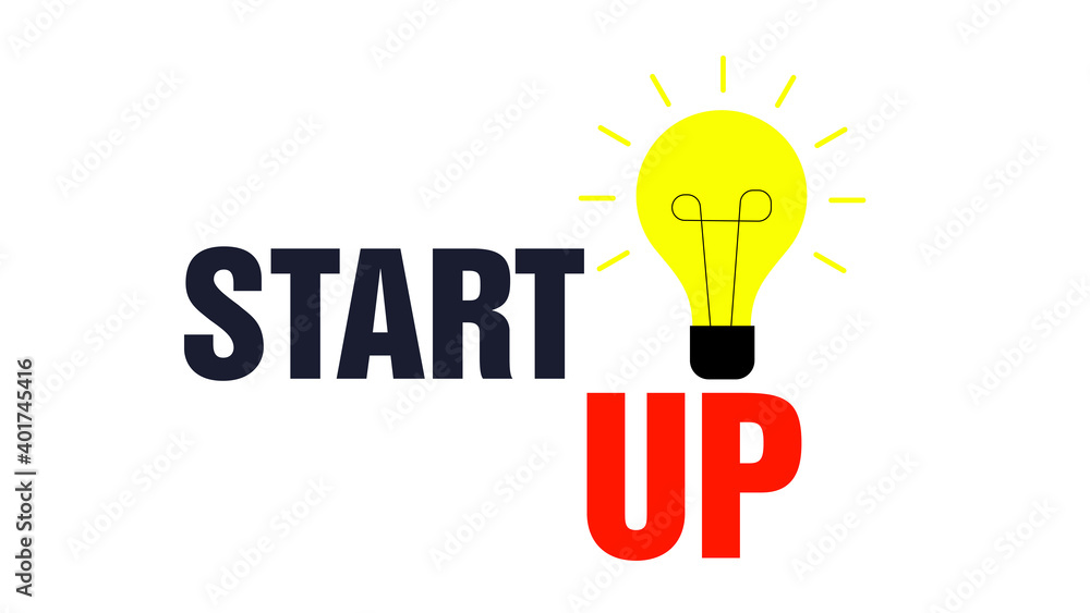 illustration of business startup word lettering typography illustration of business startup word lettering typography