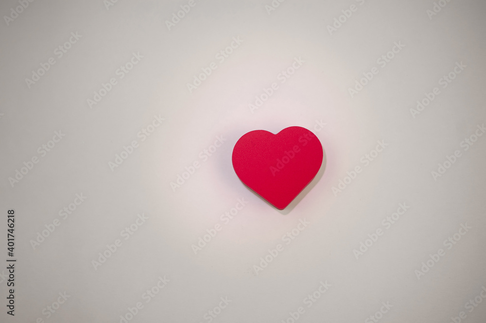 one red heart on a white background one red heart on a white background