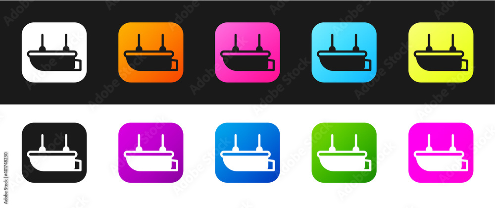 Set Lifeboat icon isolated on black and white background. Vector. Set Lifeboat icon isolated on black and white background. Vector.