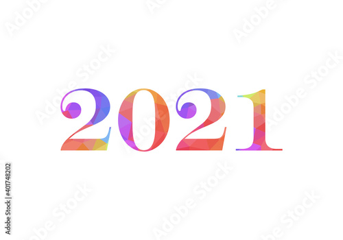 Happy New year 2021 large greeting card illustration. Happy new year 2021 modern logo